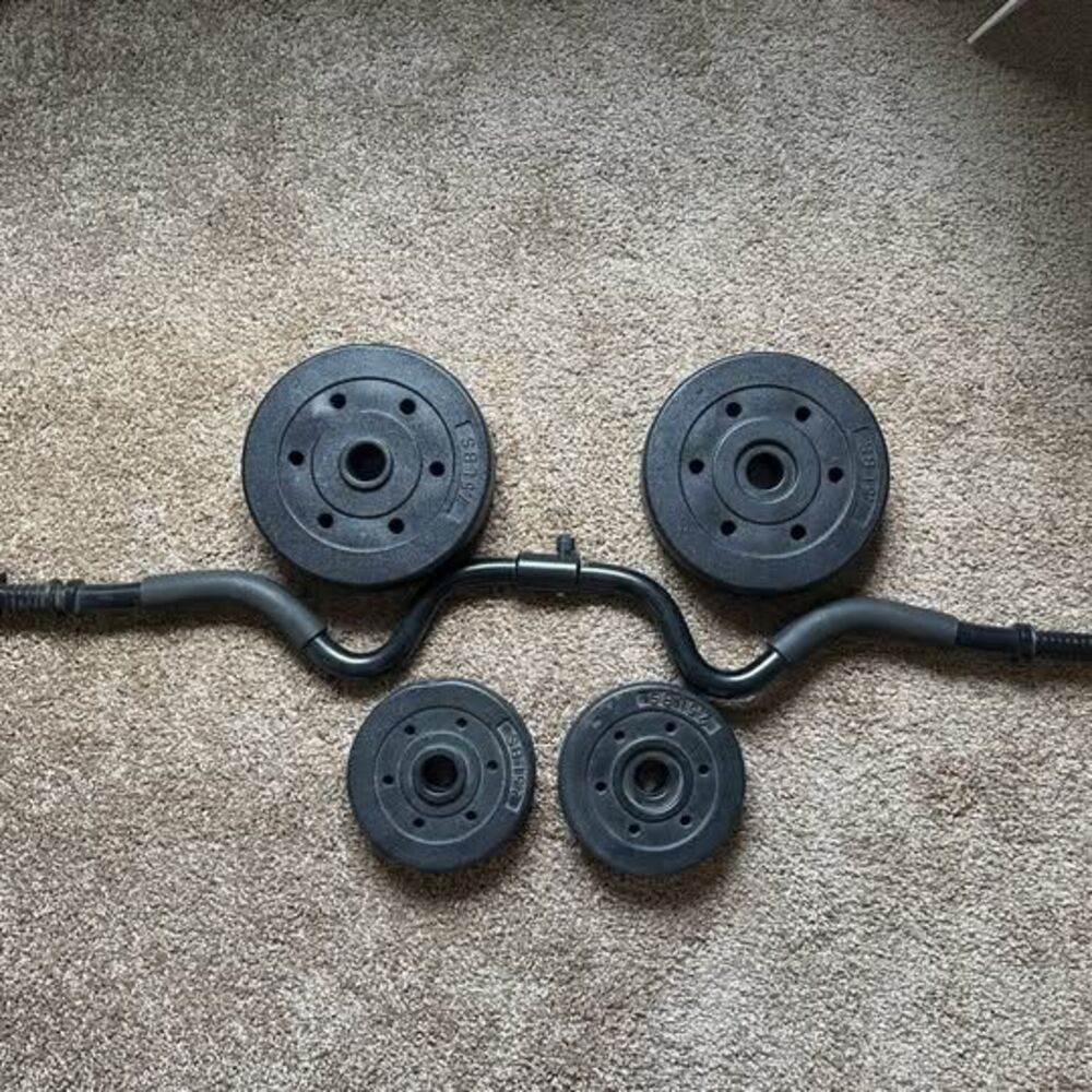 Curling bar with weights
